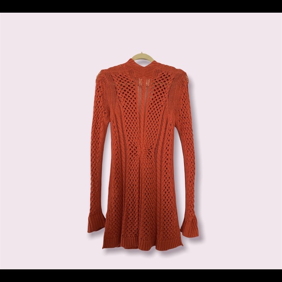 Anthropologie Rosie Netra Orange Button Sweater - size small - Picture 3 of 4
